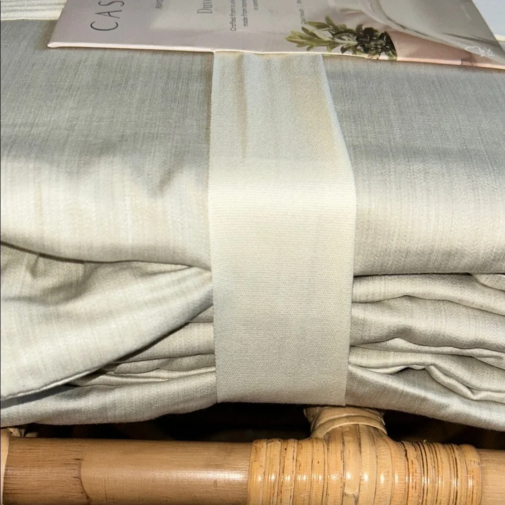 Casaluna King Blissful 3-Piece Duvet Cover Set - Light Olive Green
